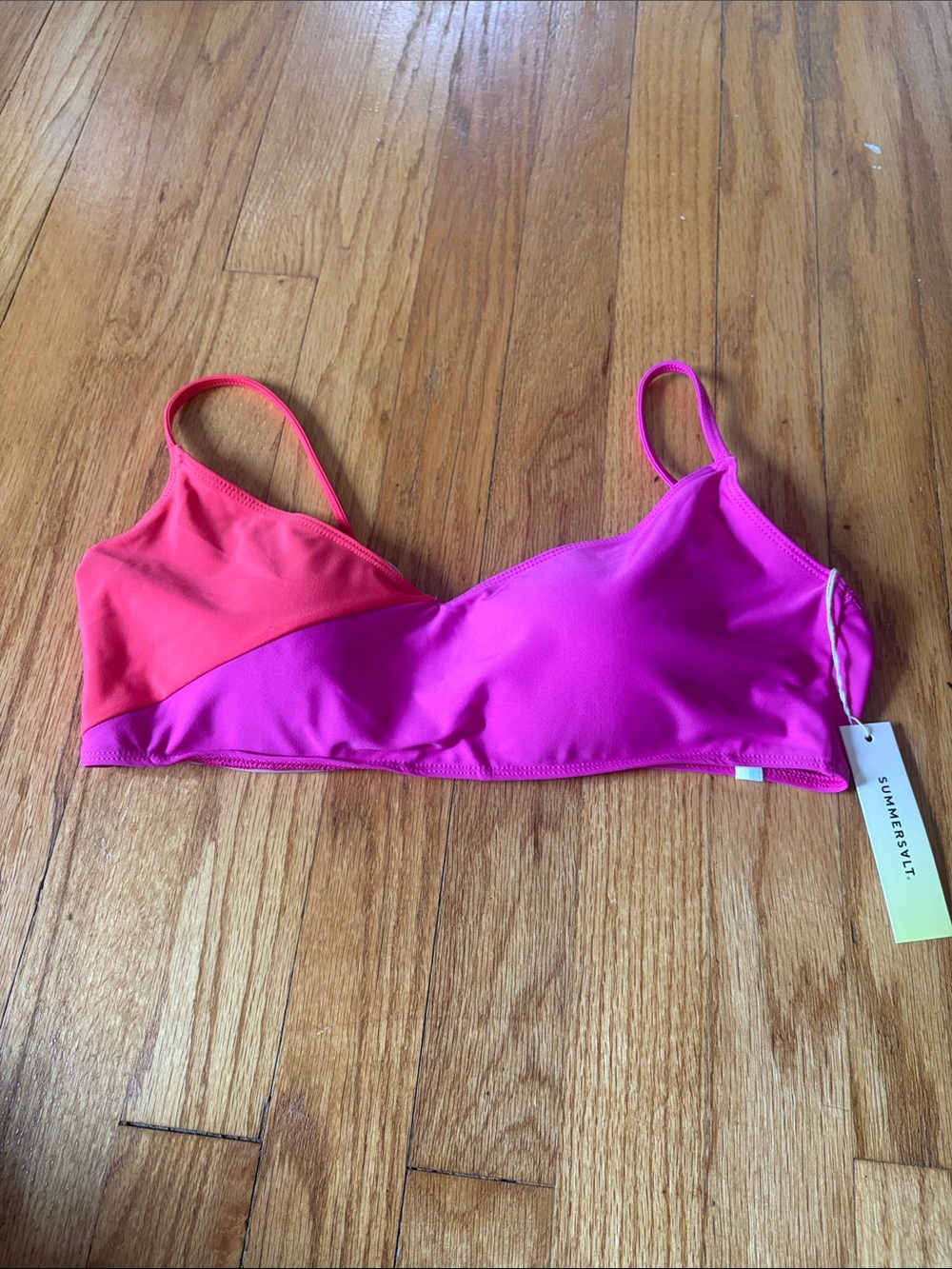 Summersalt Marina Two-Tone Pink & Coral Bikini Top
